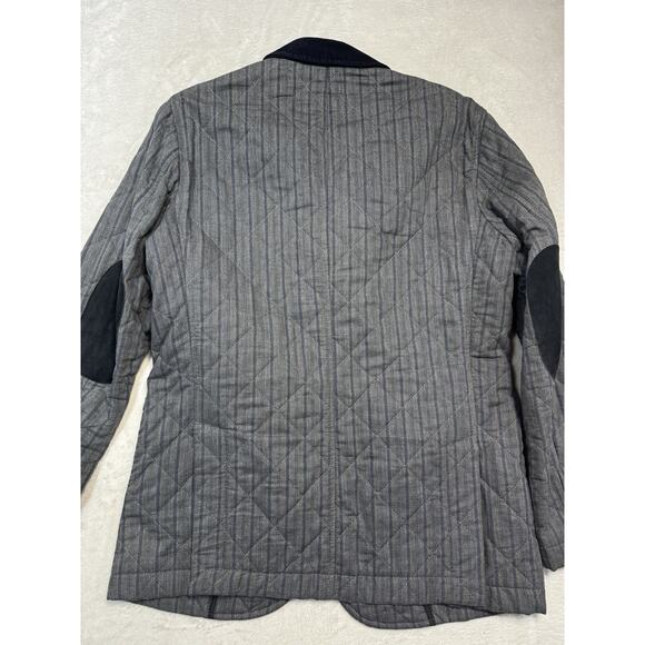 J.L. Powell Men’s Quilted Gray Lakenheath Field Jacket Suede/Corduroy Trim Sz M - Picture 6 of 8